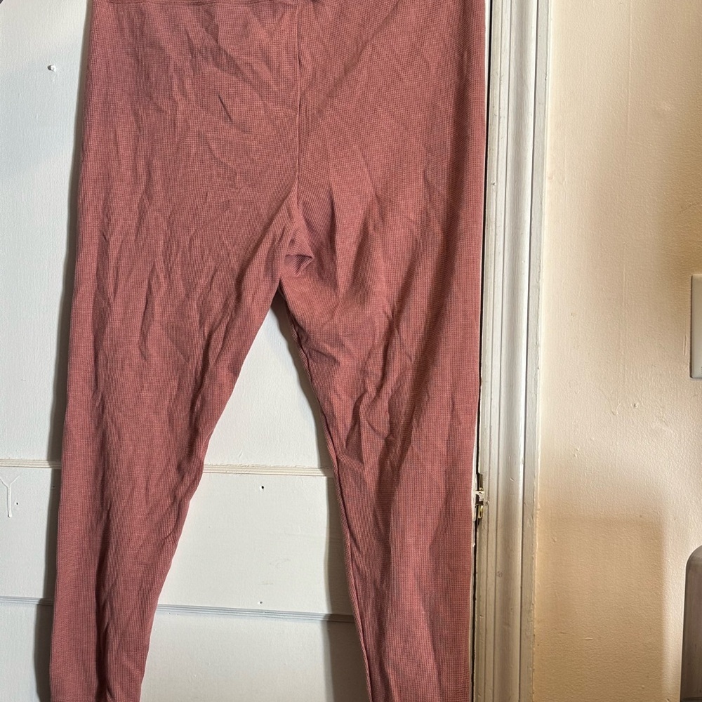 Warm Essential Pink Salmon Color Women’s Leggings Size: XXL